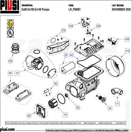 F00390010 Piusi EX100 насос для бензина 220В ATEX
