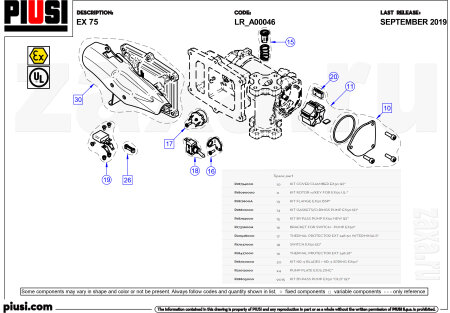 Piusi EX75 запасные части