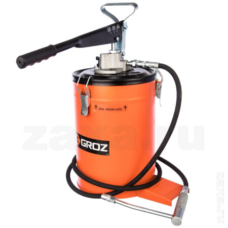 GROZ GR44281 Ручной нагнетатель смазки с ножной опорой с баком 10 кг