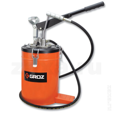 GROZ GR44281 Ручной нагнетатель смазки с ножной опорой с баком 10 кг