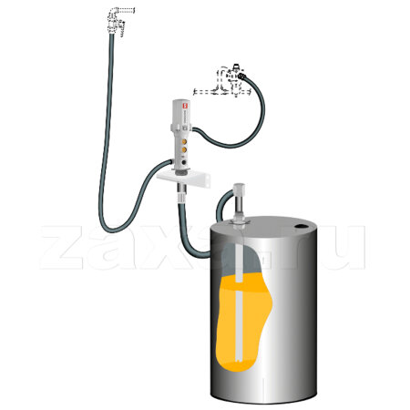 Комплект SAMOA 379400 для откачки масла из бочки 205 л с насосом PM4, коэф. сжатия 3:1, монтаж на стену