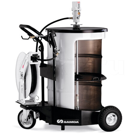 SAMOA 428200 Солидолонагнетатель мобильный, пневматический, с катушкой, 60:1