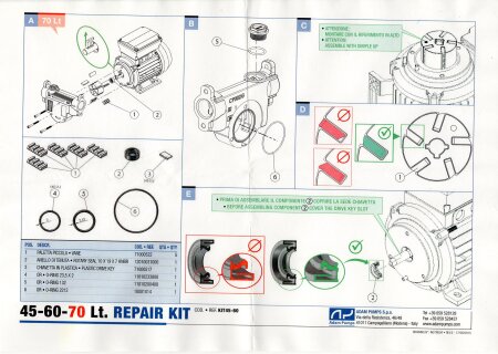 Ремкомплект для насосов Adam Pumps KIT45-60