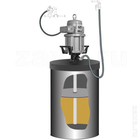 SAMOA 534820 Комплект с насосом PM60 для смазки, 80:1, 50 кг