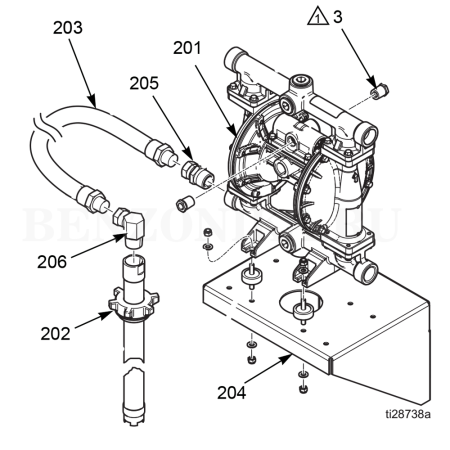 246368 Graco (США) - Мембранный насос Husky 1050 с пневматическим приводом с трубой для бочки
