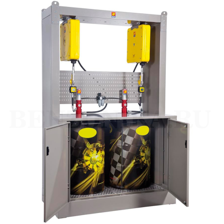 023-1967-000 Meclube (Италия) - Установка для 2-х точек раздачи масла, шкаф, с катушкой, 3:1, 30 л/мин