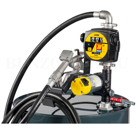 090-5037-M45 Meclube (Италия) - Бочковой комплект 12В для дизтоплива, 45 л/мин, ручной кран, счетчик