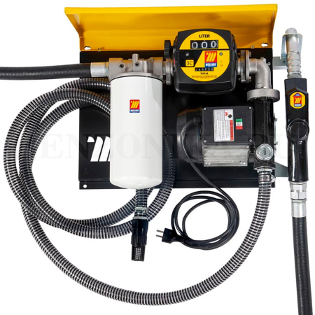 090-5149-070 Meclube (Италия) - Настенный узел WALL MEC для дизтоплива, 220В, 70 л/мин, счетчик, кран, всасывающий шланг, фильтр