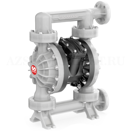 UP20B-FWS-TTZ SAMOA (Испания) - Пневматический двухмембранный насос UP20 (PP-PVDF-PTFE-PTFE.TWO, фланец сбоку), 2, 650 л/мин