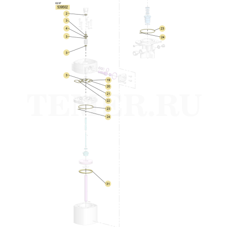 539502 SAMOA (Испания) - Комплект уплотнений для пневматического двигателя PM35