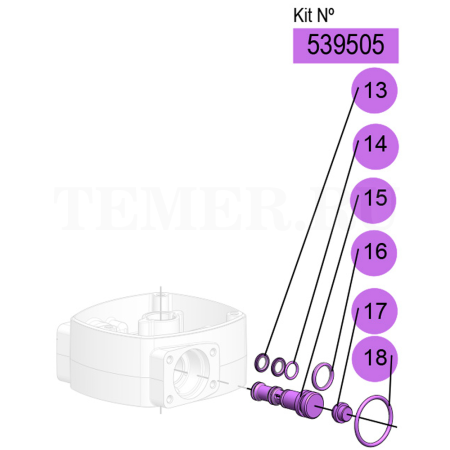 539505 SAMOA (Испания) - Ремкомплект золотника с уплотнениями